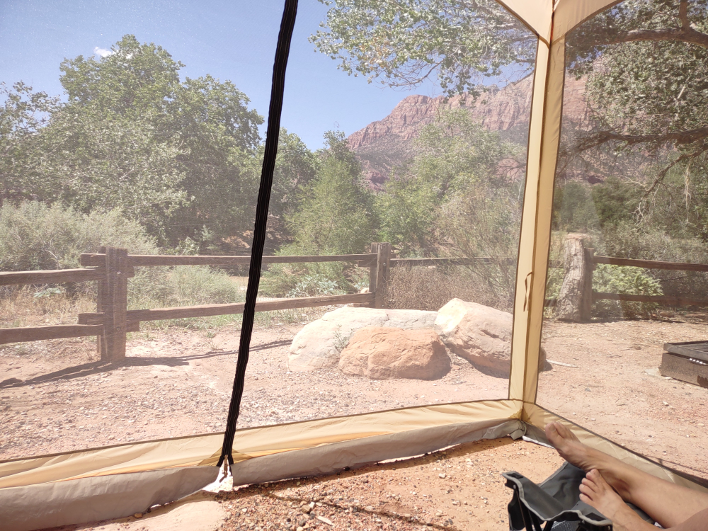 Another view from our screen shelter.